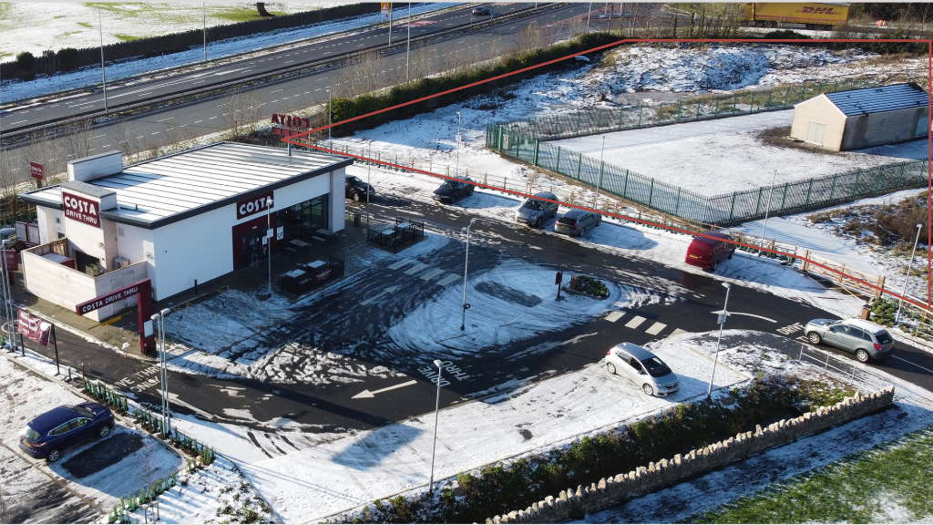 Aerial view of the Bodelwyddan EV hub site — North Wales